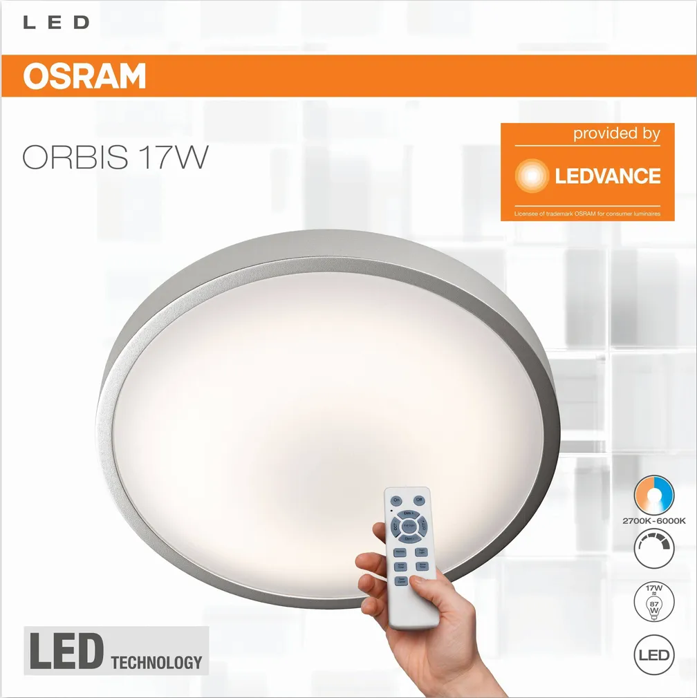 PLAFOON OSRAM 17W LED 2700-6000K PULT 310MM 
