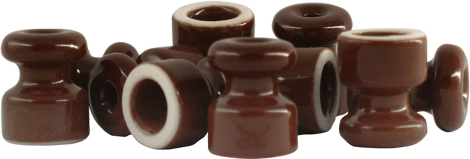 KERAAMILINE ISOLAATOR TEKSTIILKAABLILE BIRONI 8TK PAKIS PRUUN