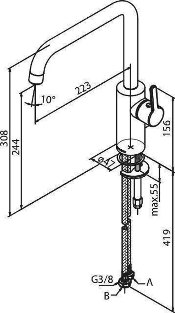 KÖÖGISEGISTI DAMIXA SILHOUET 7408600 KROOM