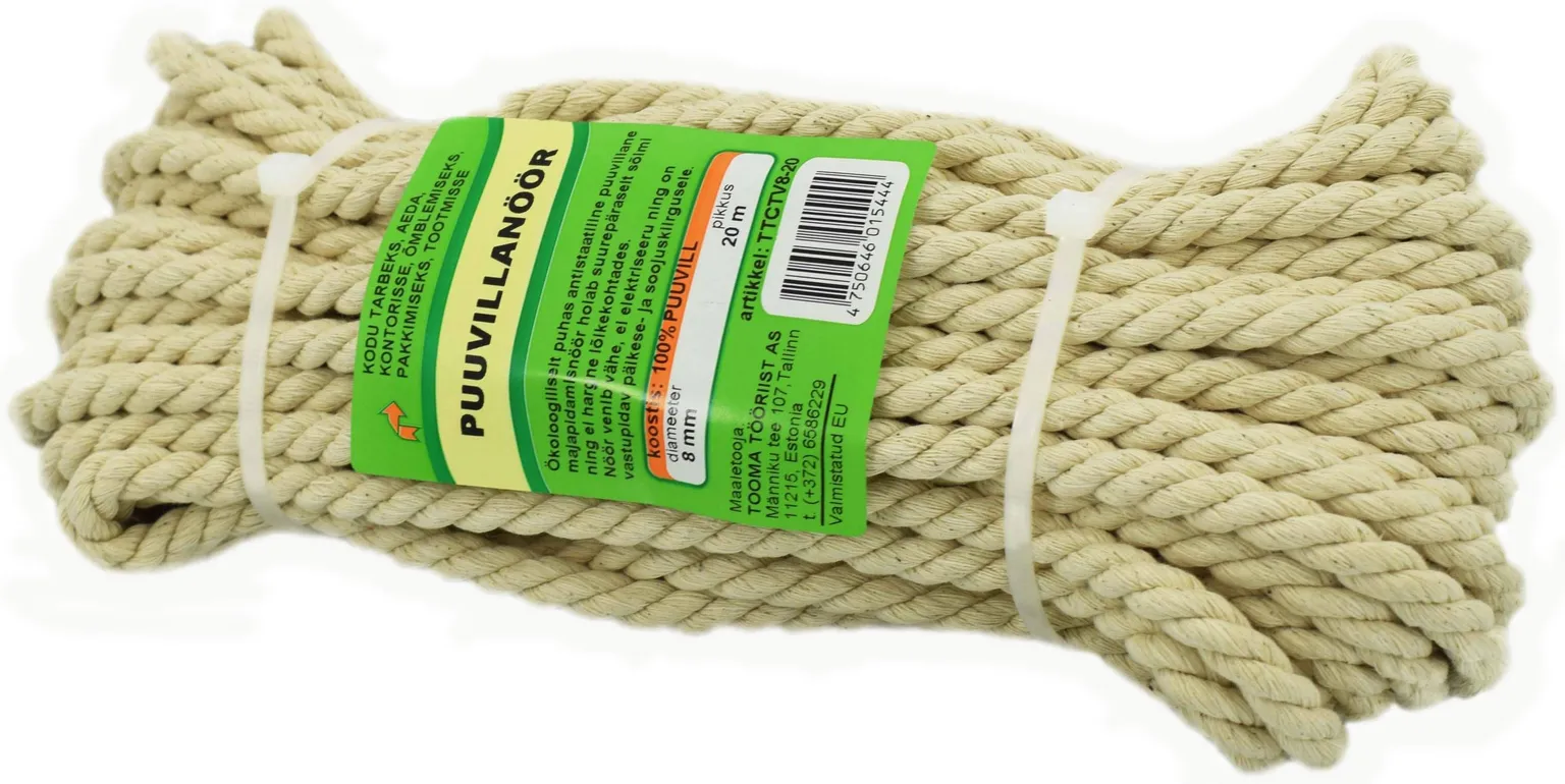 PUUVILLANÖÖR 8MM/20M VIHK