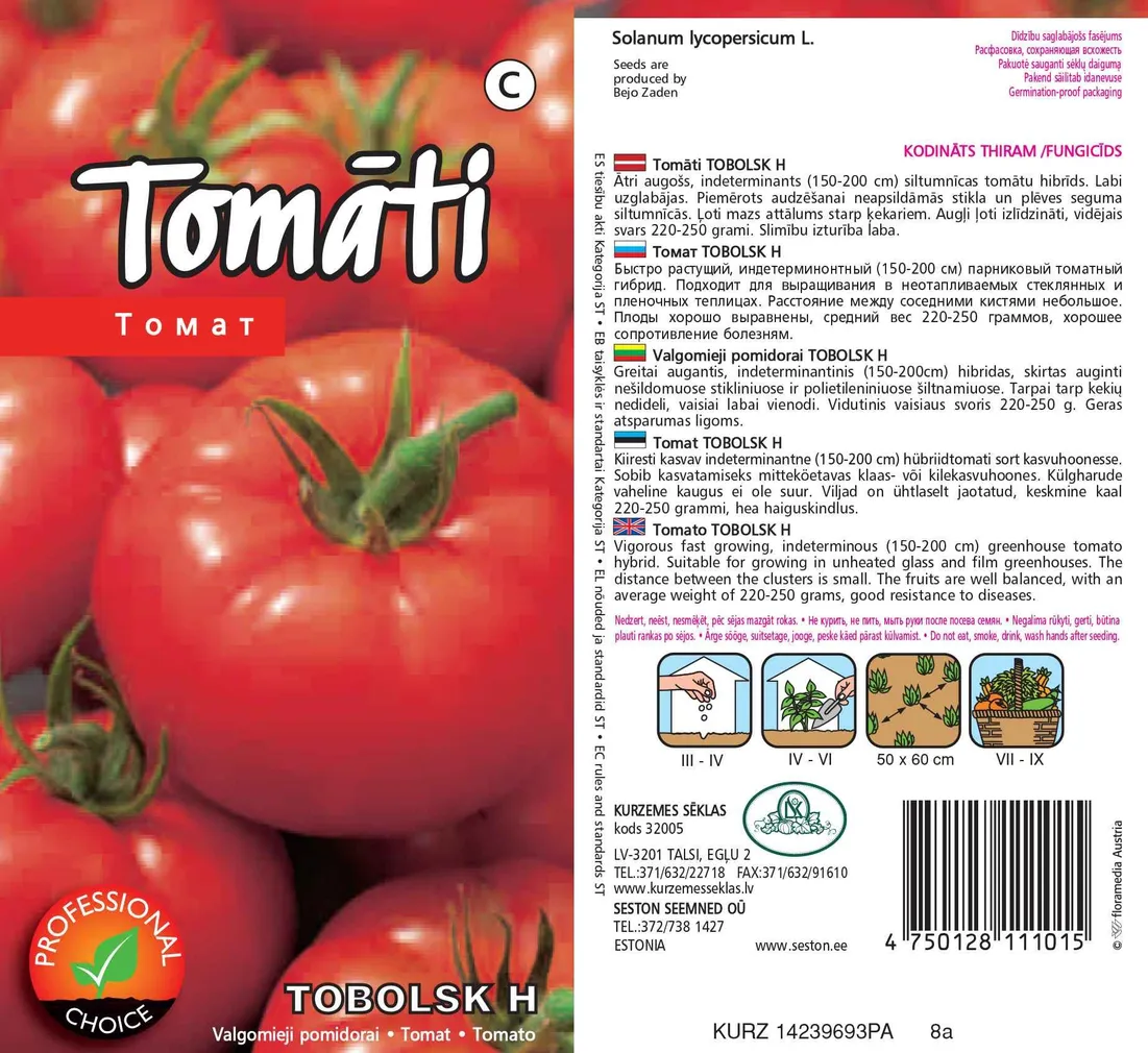 SEEMNED KURZEMES SEKLAS TOMAT TOBOLSK H AVAMAALE 7 S