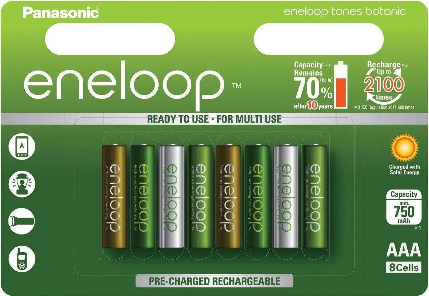 AKUPATAREI AAA PANASONIC 750MAH BOTANIC ENELOOP 8TK