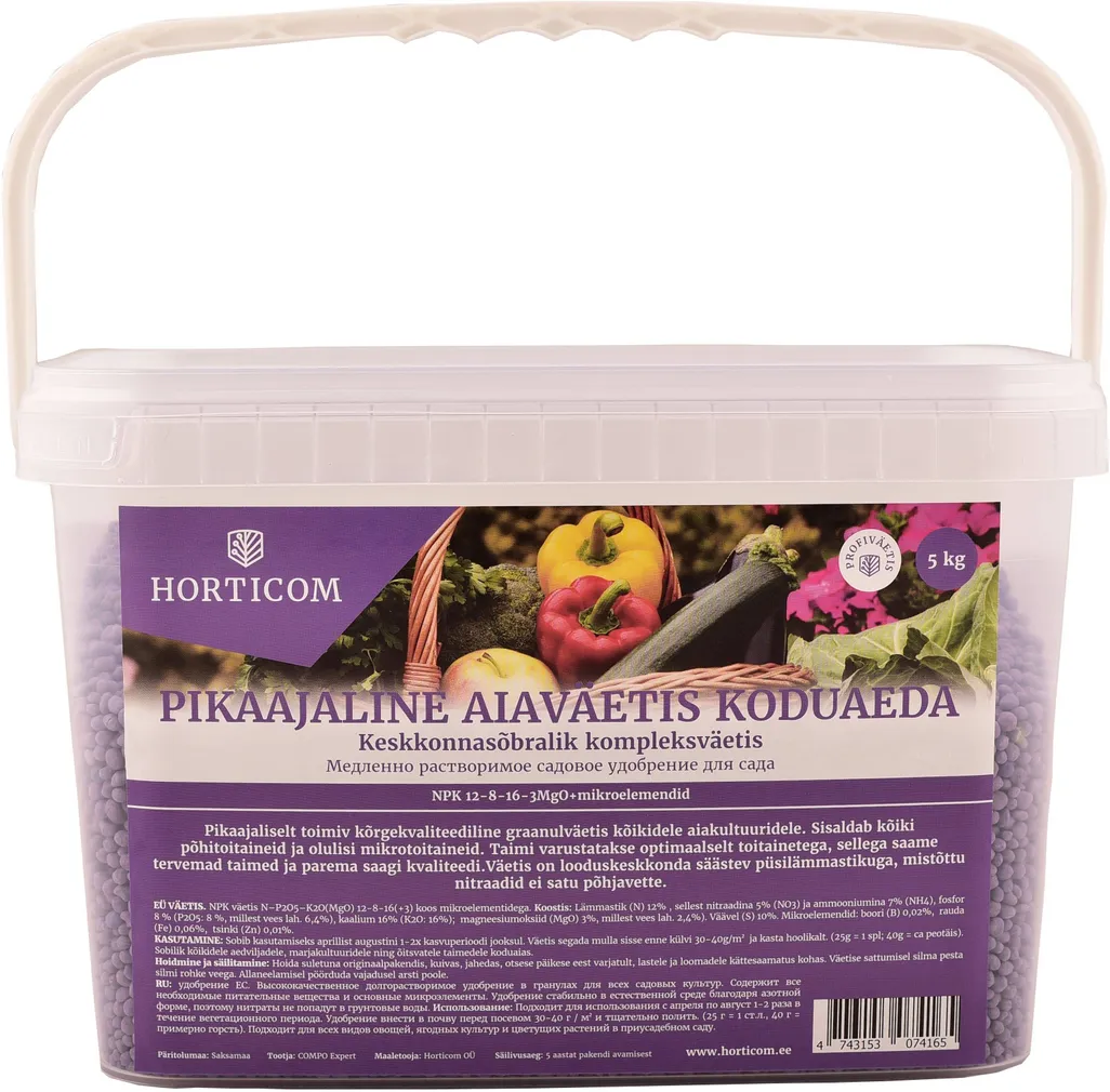 PIKAAJALINE AIAVÄETIS KODUAEDA HORTICOM 5KG