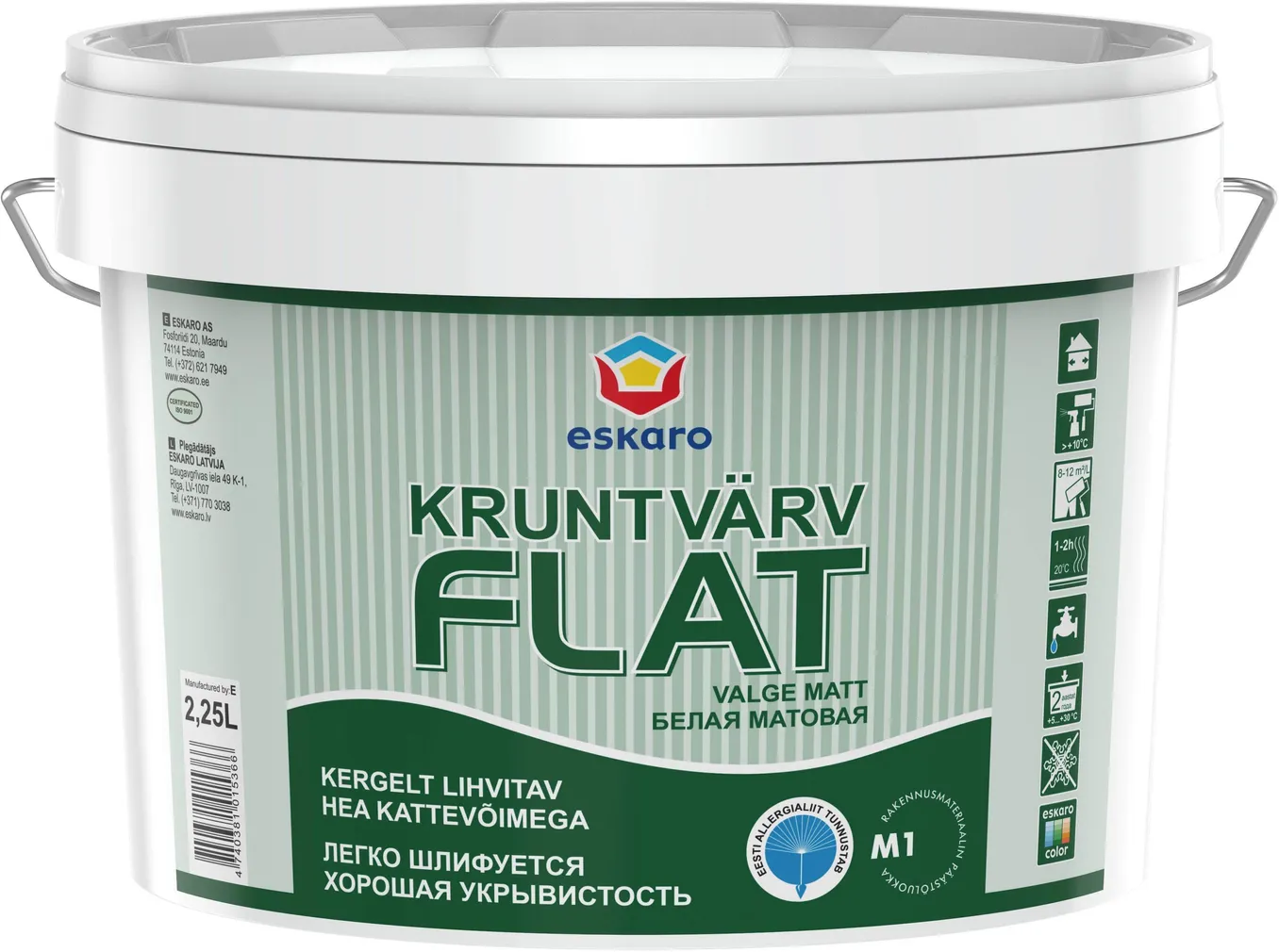 KRUNTVÄRV ESKARO FLAT 0,9L VALGE TÄISMATT