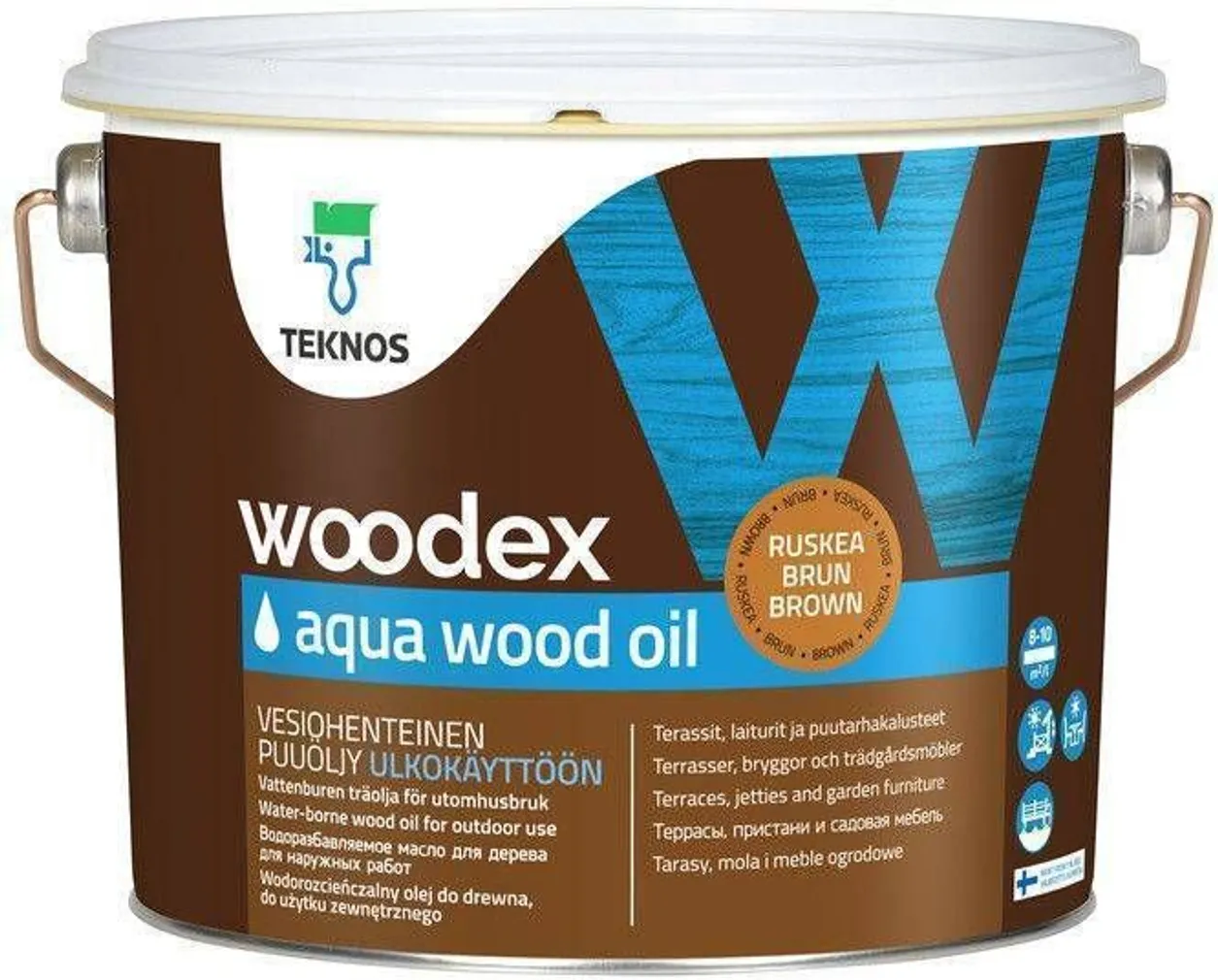 PUIDUÕLI TEKNOS WOODEX AQUA WOOD OIL 2,7L PRUUN