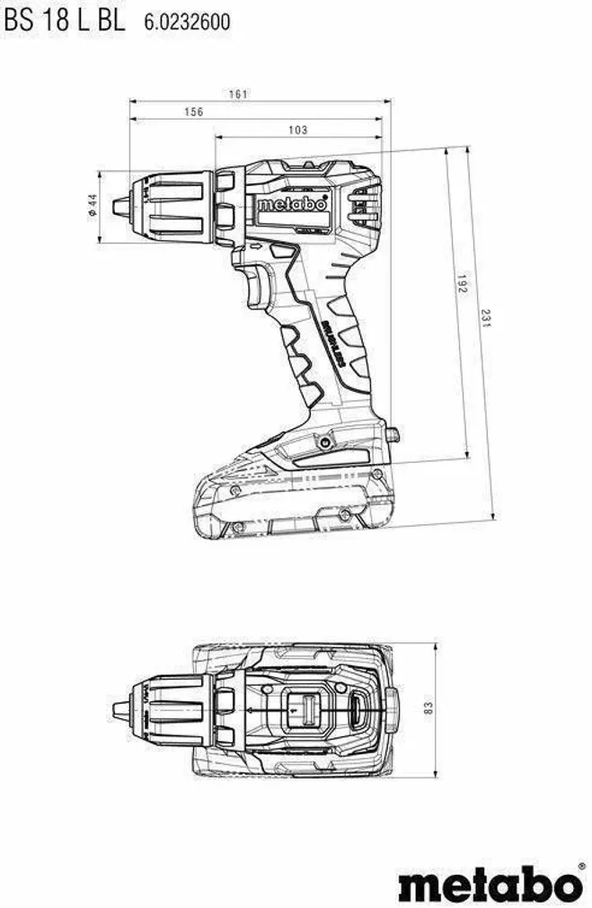 AKUTRELL METABO BS 18 L BL HARJAVABA 18V 2X2,0AH