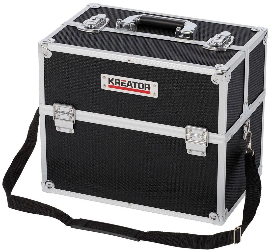 TÖÖRIISTAKOHVER KREATOR ALUMIINIUMIST 360X230X300MM MUST