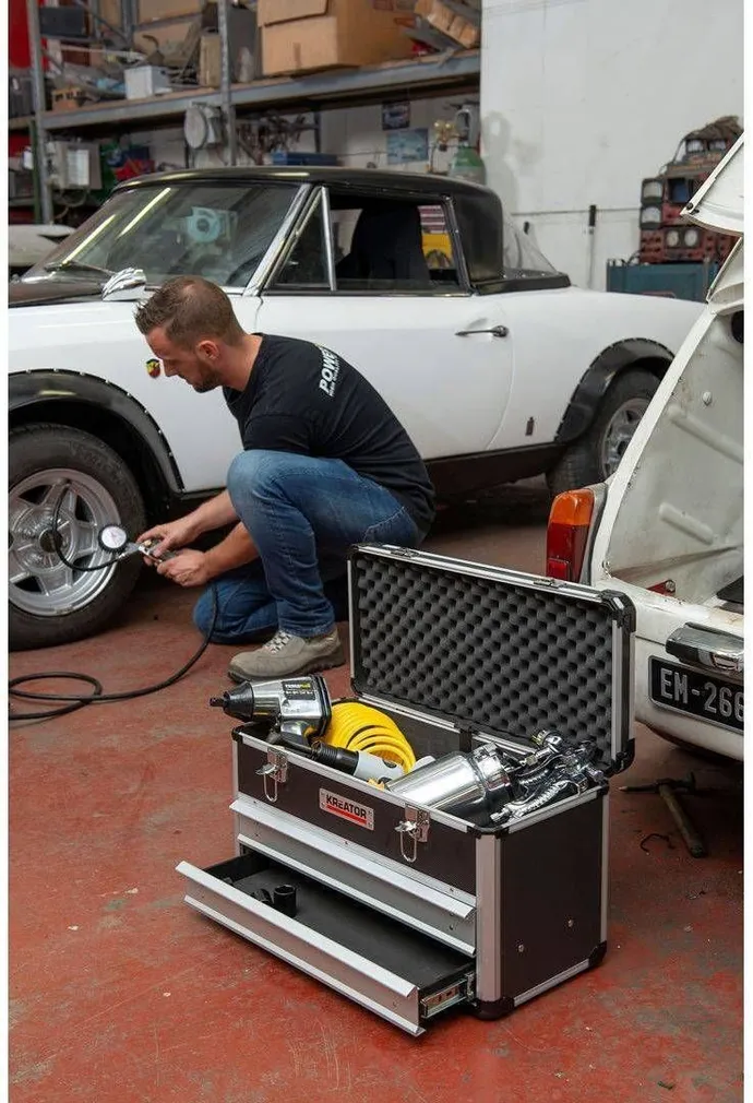 TÖÖRIISTAKOHVER KREATOR ALUMIINIUMIST 523X240X305MM 2 SAHTLIT