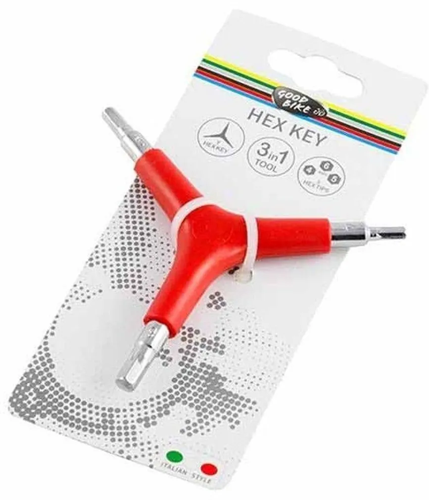 KUUSKANTVÕTI GOOD BIKE HEX KEY 3-ÜHES 4/5/6MM PLASTIKHOIDIKUS