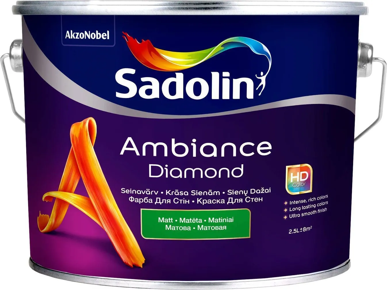 SEINAVÄRV SADOLIN AMBIANCE DIAMOND 2,5L VALGE MATT