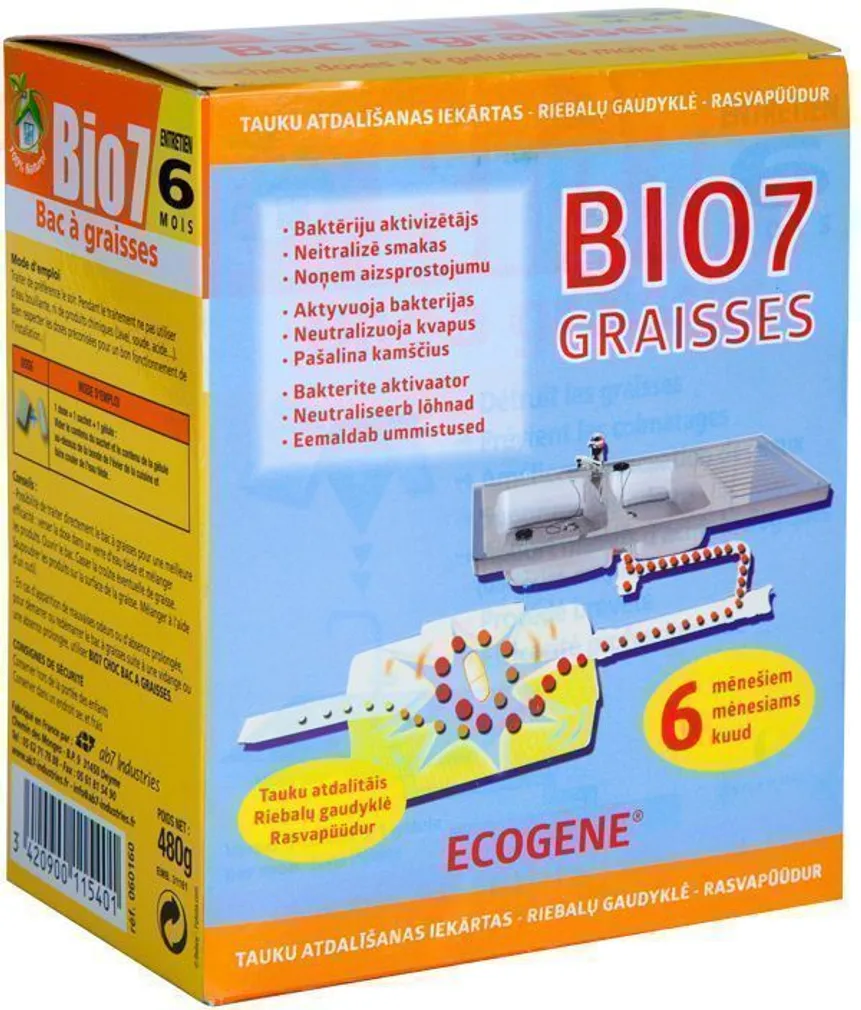 KANALISATSIOONI BIOLOOGILINE PREPARAAT BIO 7 GRAISSES BIO7-31477