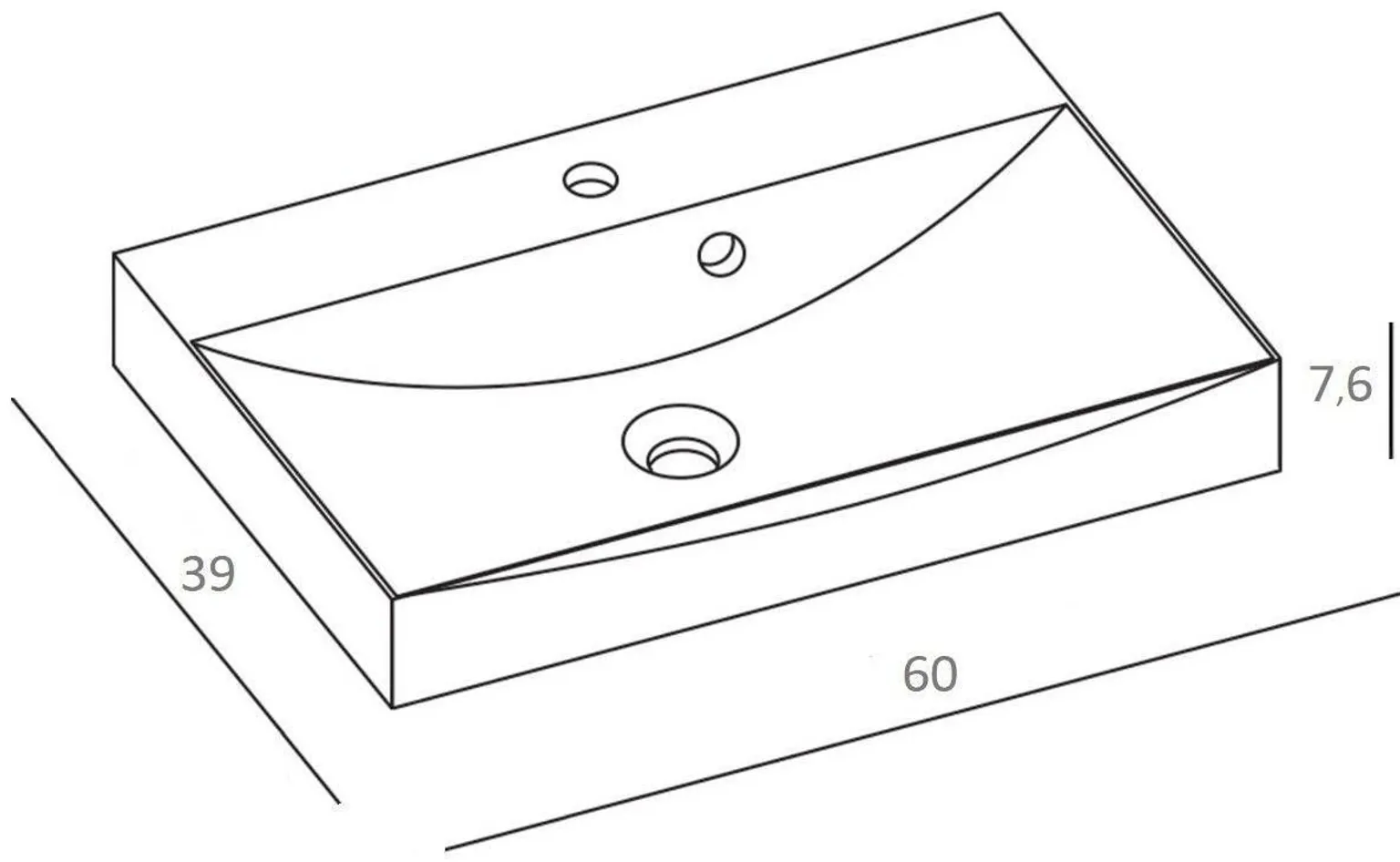 VALAMU BALTECO OCEAN 60X39X7,6CM VALUMARMOR VALGE