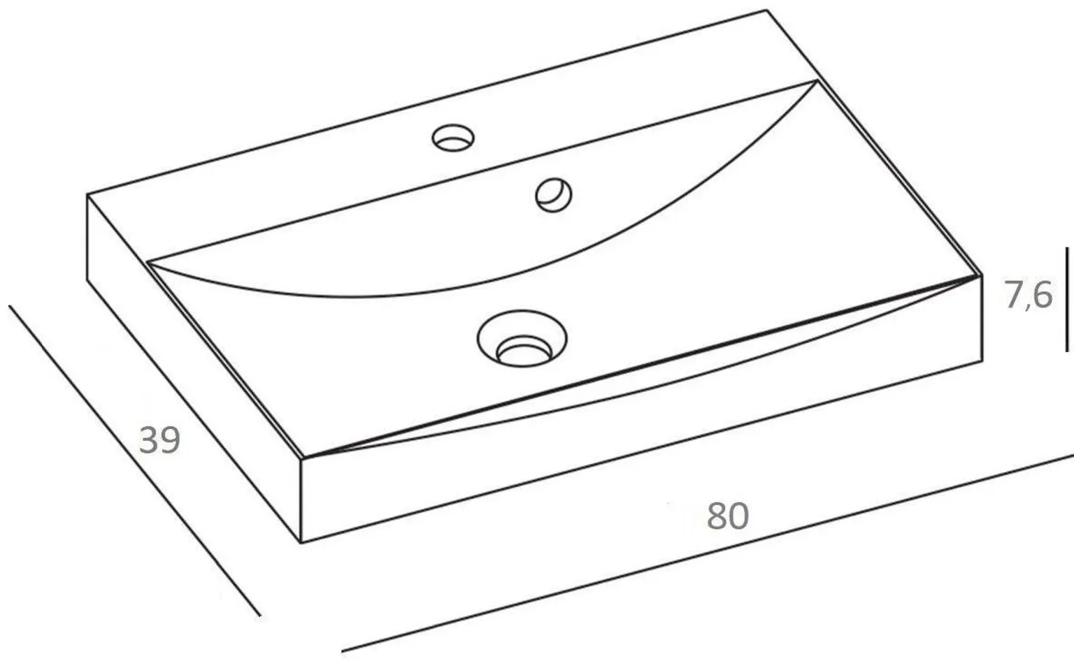 VALAMU BALTECO OCEAN 80X39X7,6CM VALUMARMOR VALGE