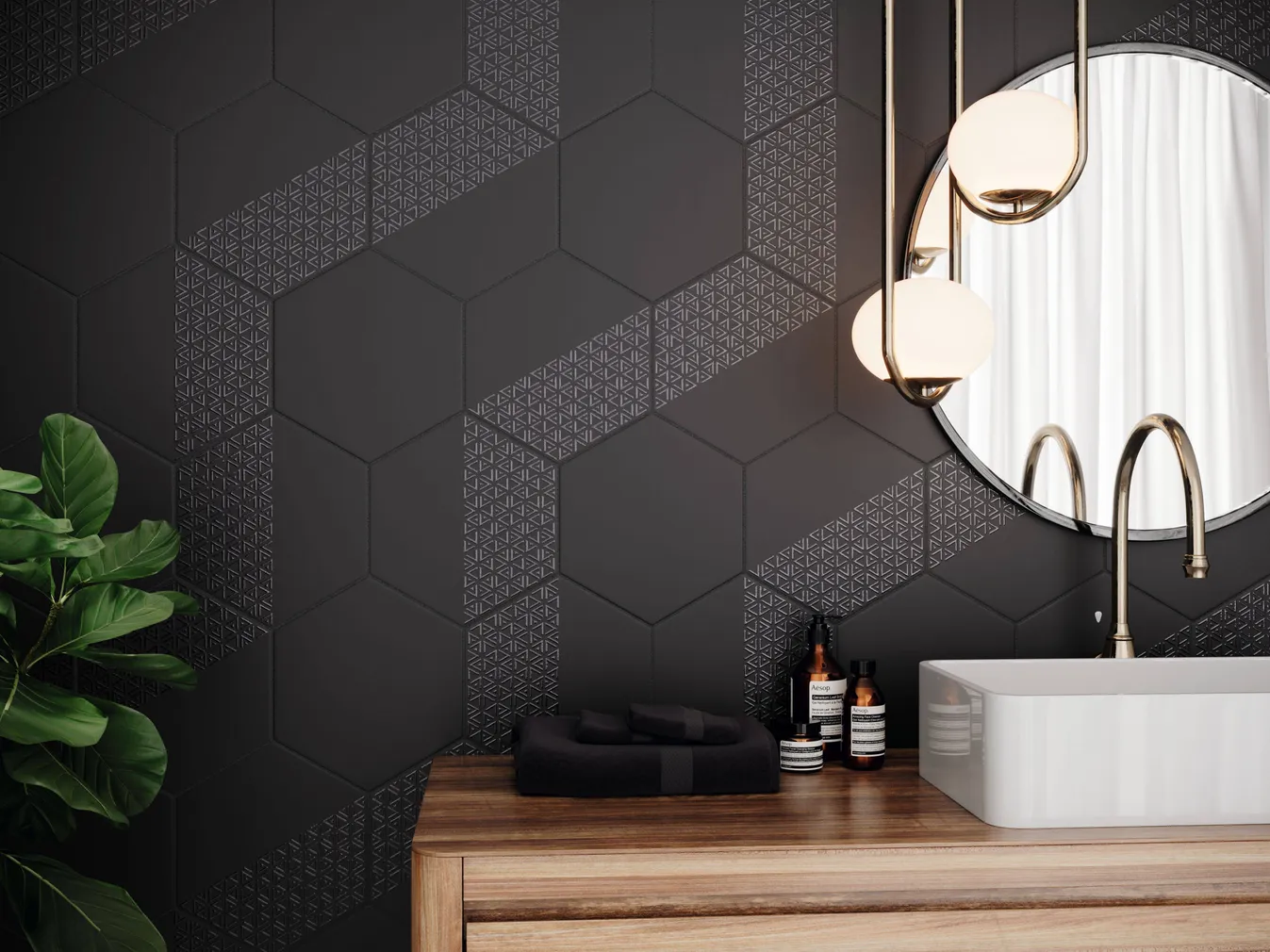 KERAAMILINE PLAAT REALONDA OPAL DEC MUST 28,5X33CM 1M² PAKIS