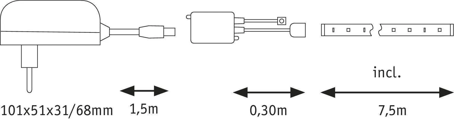 RIBAVALGUSTI KOMPLEKT PAULMANN SIMPLED RGB 7,5M 26W 760LM