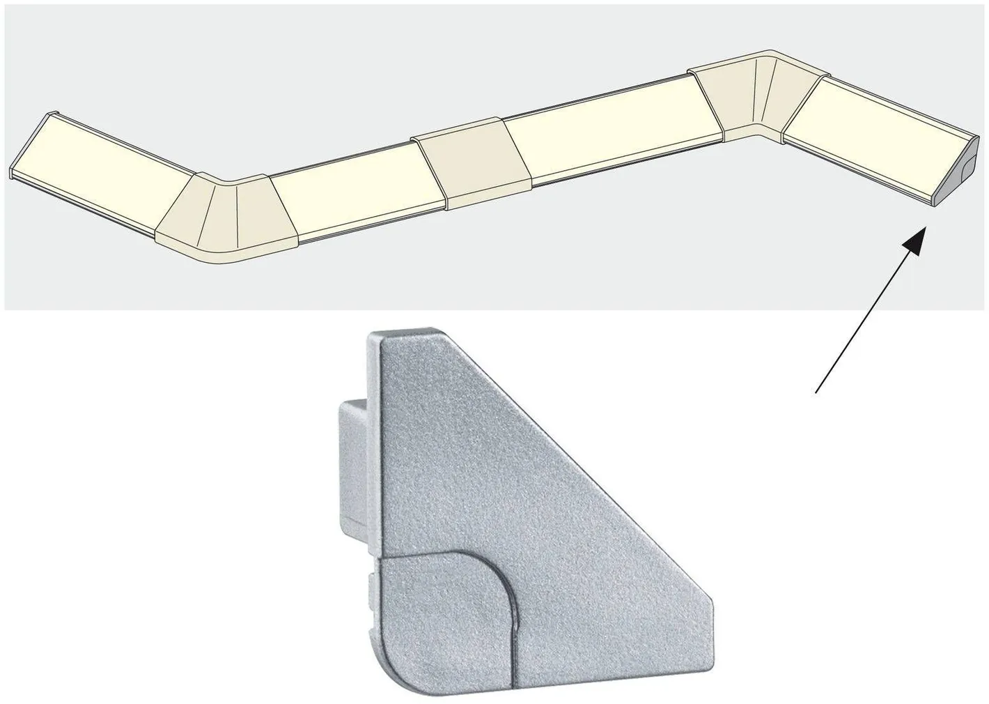 RIBAVALGUSTI PAULMANN PROFIILI OTSAKORK DELTA ALUMIINIUM 2TK PAKIS 