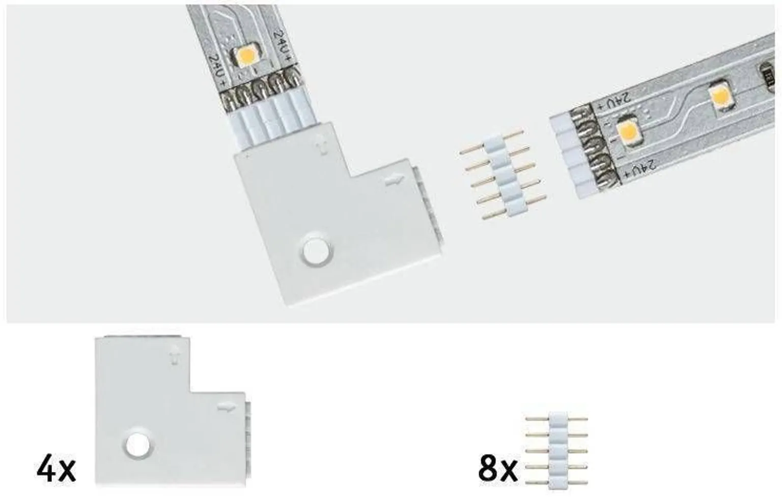 RIBAVALGUSTI JÄTK PAULMANN PAKIS ULIIDE NURK 90° MAXLED 4TK PAKIS VALGE