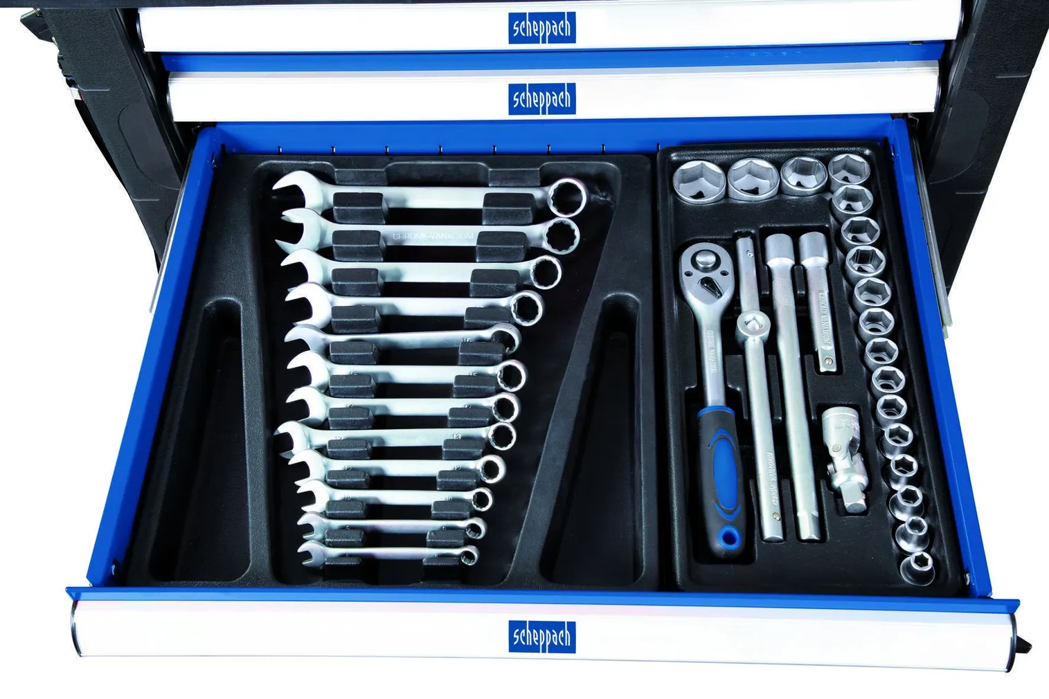 TÖÖRIISTAKÄRU SCHEPPACH TW1000 7 SAHTLI JA 263 TÖÖRIISTAGA