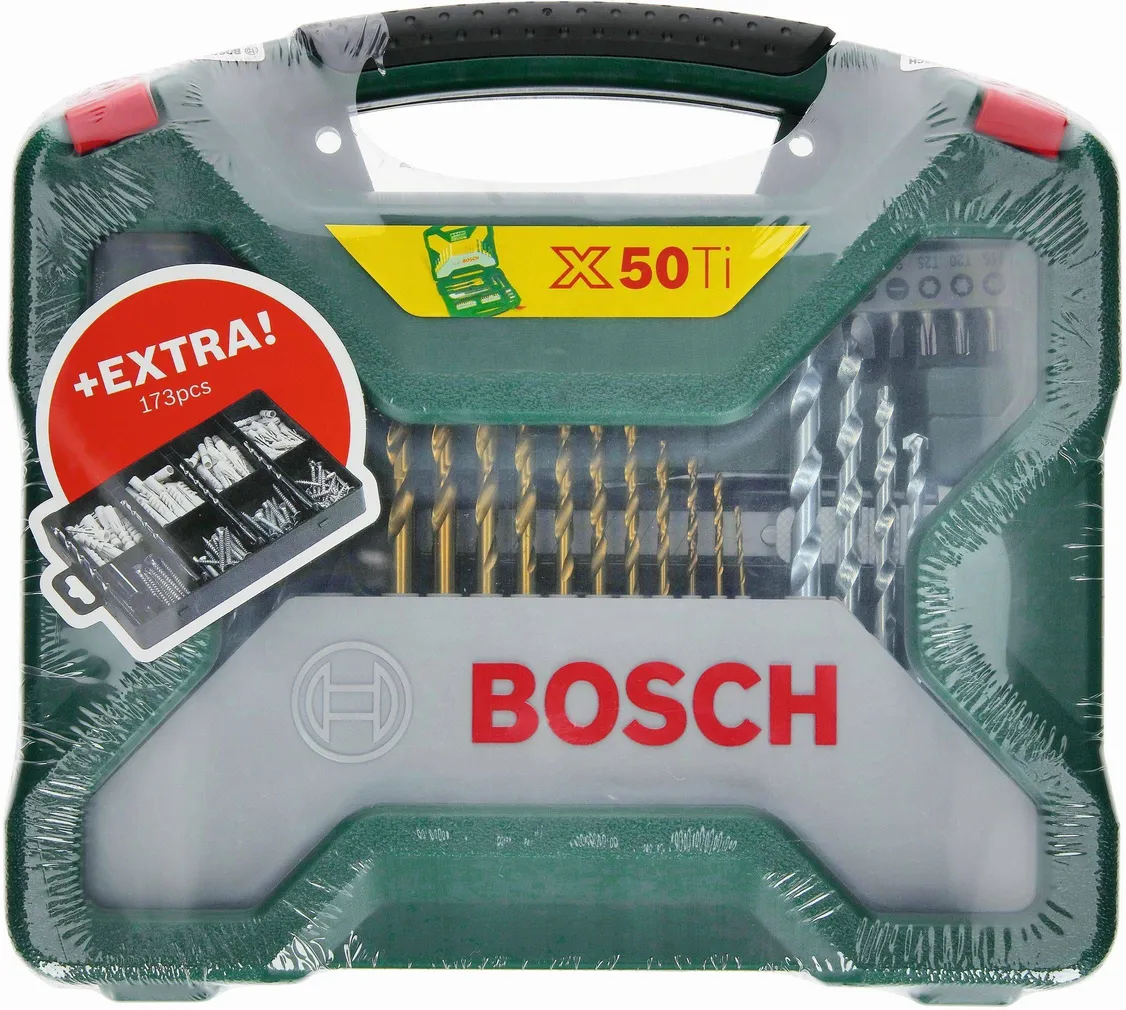 PUURIDE JA OTSIKUTE KOMPLEKT 50-OSA + 173-OSA EHITUSTARVIKUID BOSCH
