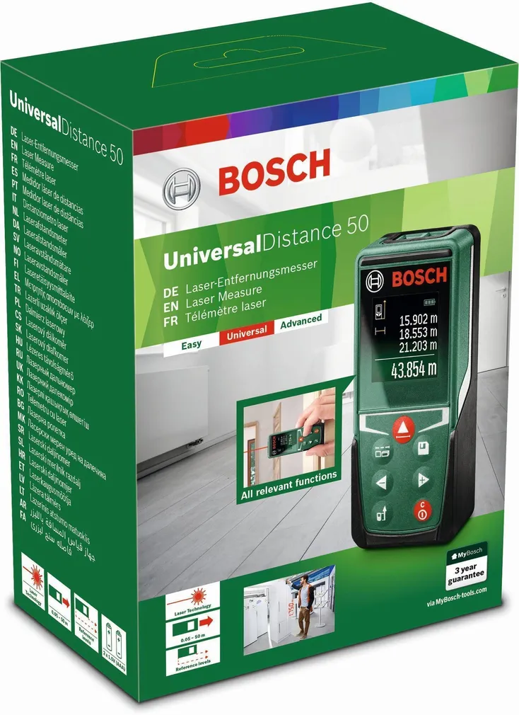 LASERKAUGUSMÕÕTJA BOSCH UNIVERSALDISTANCE 50