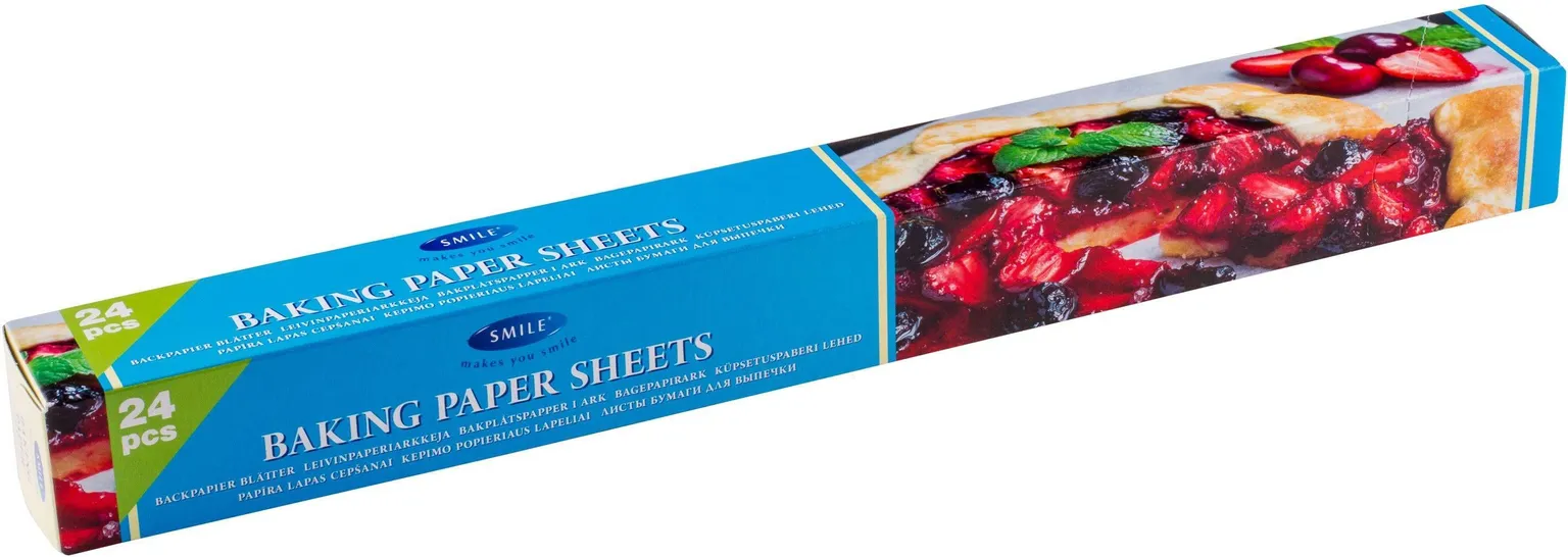KÜPSETUSPABERI LEHED SMILE 38X42CM 24TK KARBIS