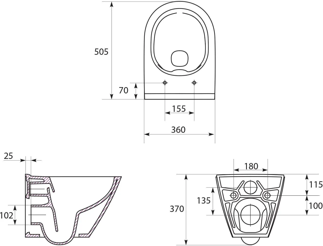 WC-RAAM SEINAPOTIGA CERSANIT K701-105 CAPRI