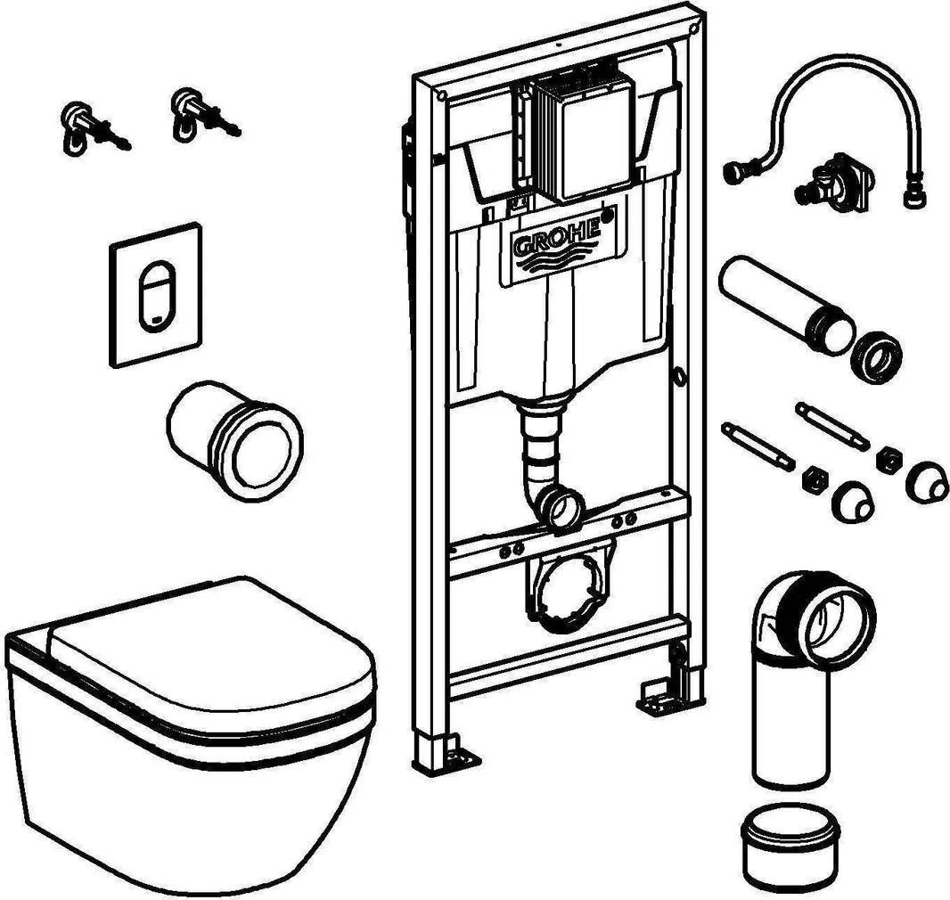 WC-RAAM SEINAPOTIGA GROHE EURO CERAMIC 4-IN-1