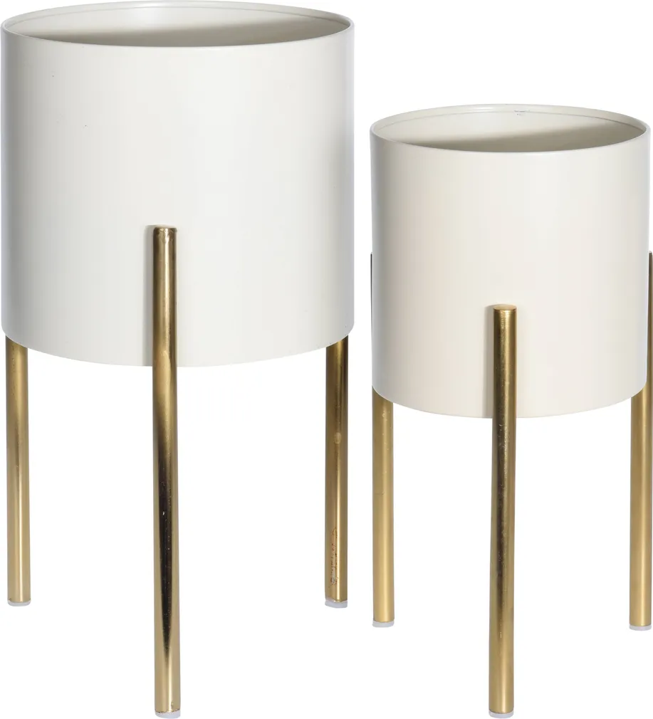 ÜMBRISPOTTIDE KOMPLEKT METALLIST 2TK VALGE