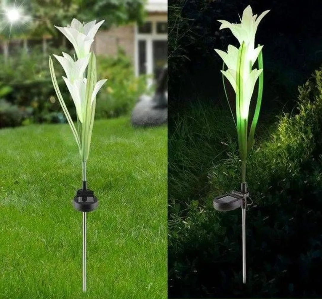 PÄIKESEPATAREIGA VALGUSTI LILY 4 X RGB LED