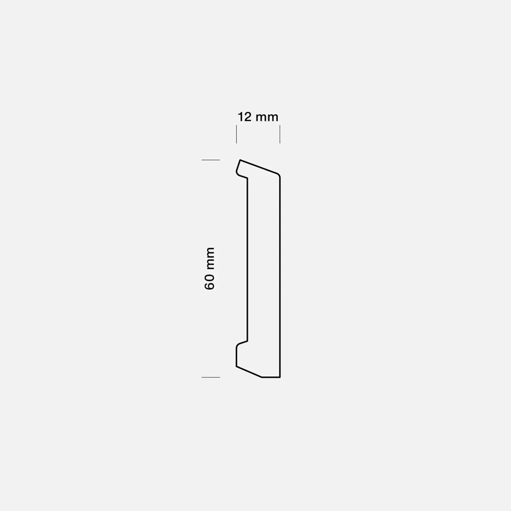 SOKLILIIST VIAMONT PLASTIK VJL60 MUST 470 12X60MM 2,7M