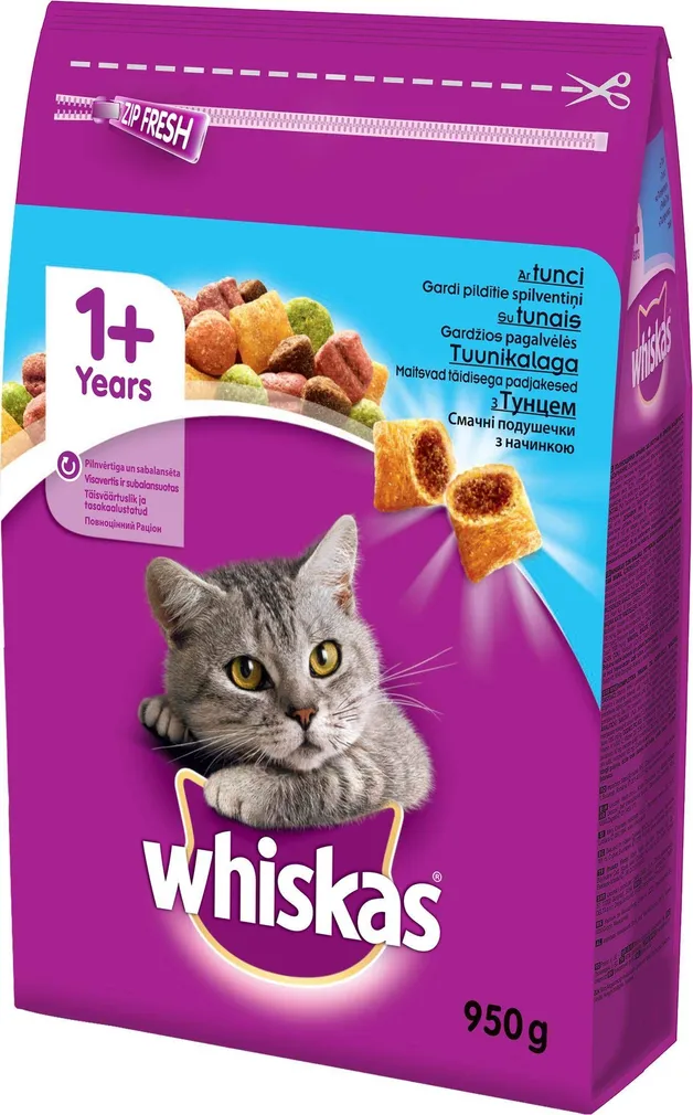 LEMMIKLOOMA KASSI KUIVTOIT WHISKAS TUUNIKALAGA 0,95KG