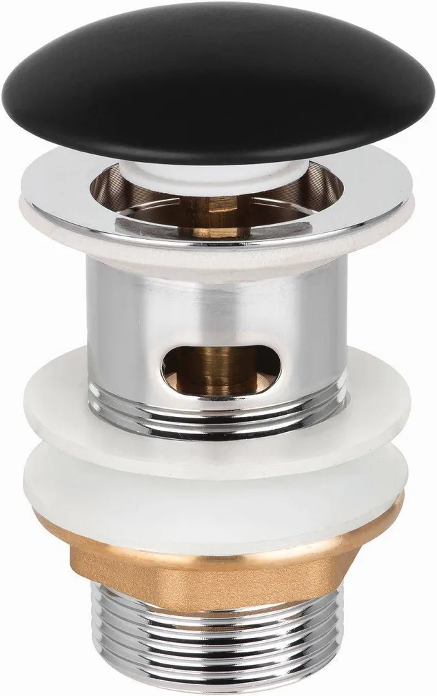 VALAMU ÄRAVOOLUPESA INVENA CLICK-CLACK ÜLEJOOKSUGA 1 1/4" MUST