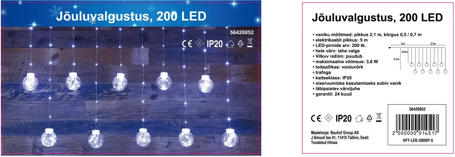 JÕULUVALGUSTUS 138LED KÜLM VALGUS