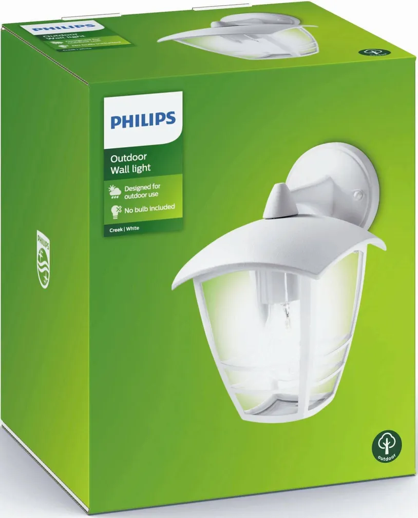 VÄLISVALGUSTI PHILIPS CREEK SEINALE 1X60W 230V VALGE