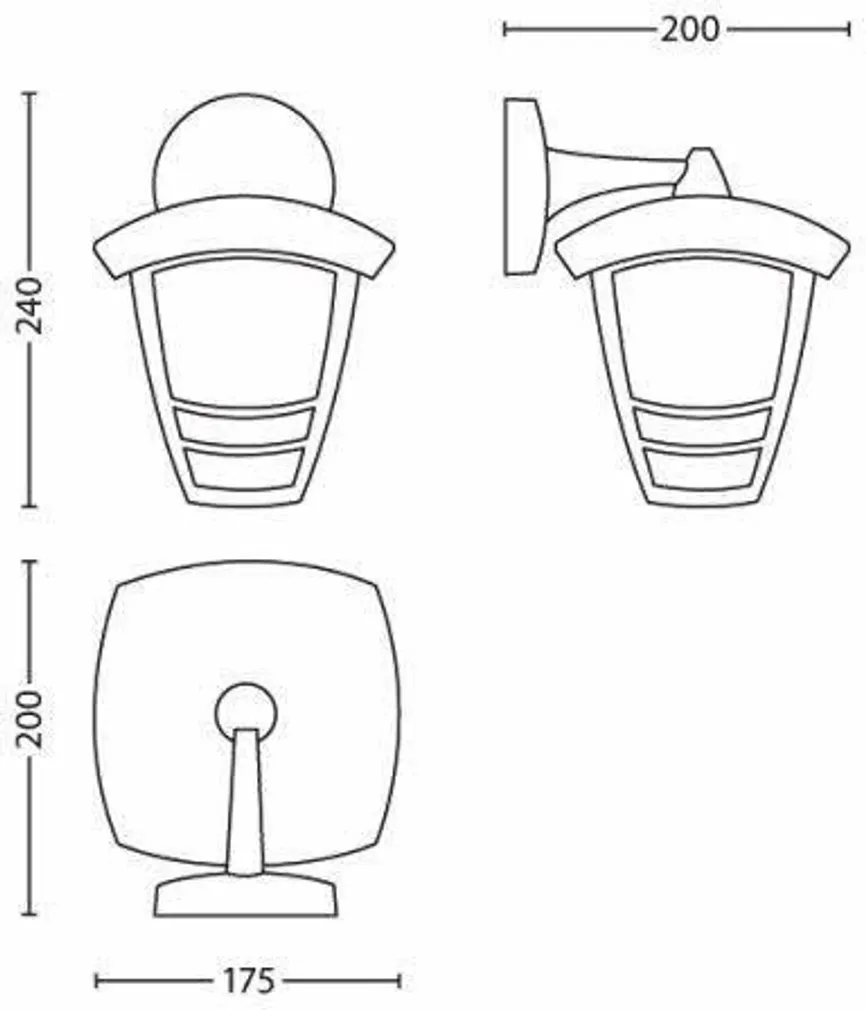 VÄLISVALGUSTI PHILIPS CREEK SEINALE 1X60W 230V VALGE