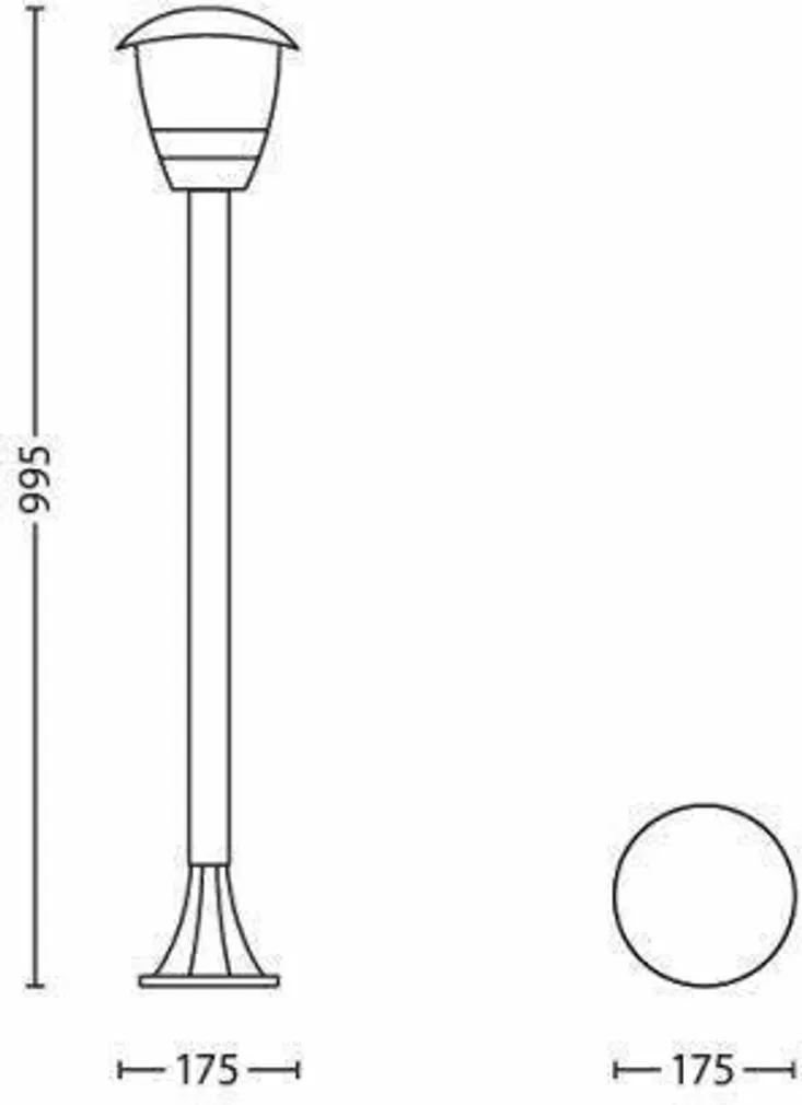 VÄLISVALGUSTI PHILIPS CREEK 1X60W 230V 99,5CM VALGE