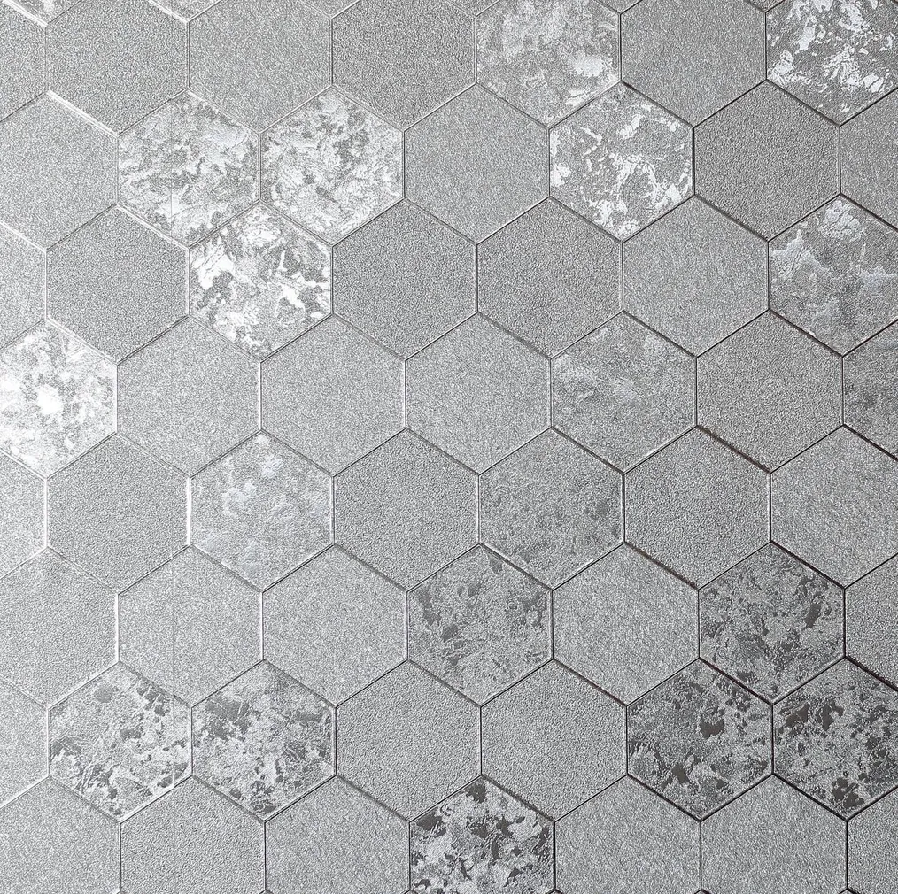 TAPEET ARTHOUSE FOIL HONEYCOMB SILVER