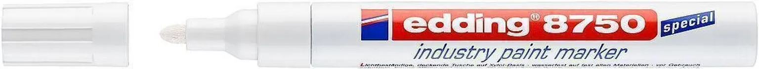 VÄRVIMARKER EDDING TÖÖSTUSLIK 8750 PERMANENTNE VALGE 2-4MM