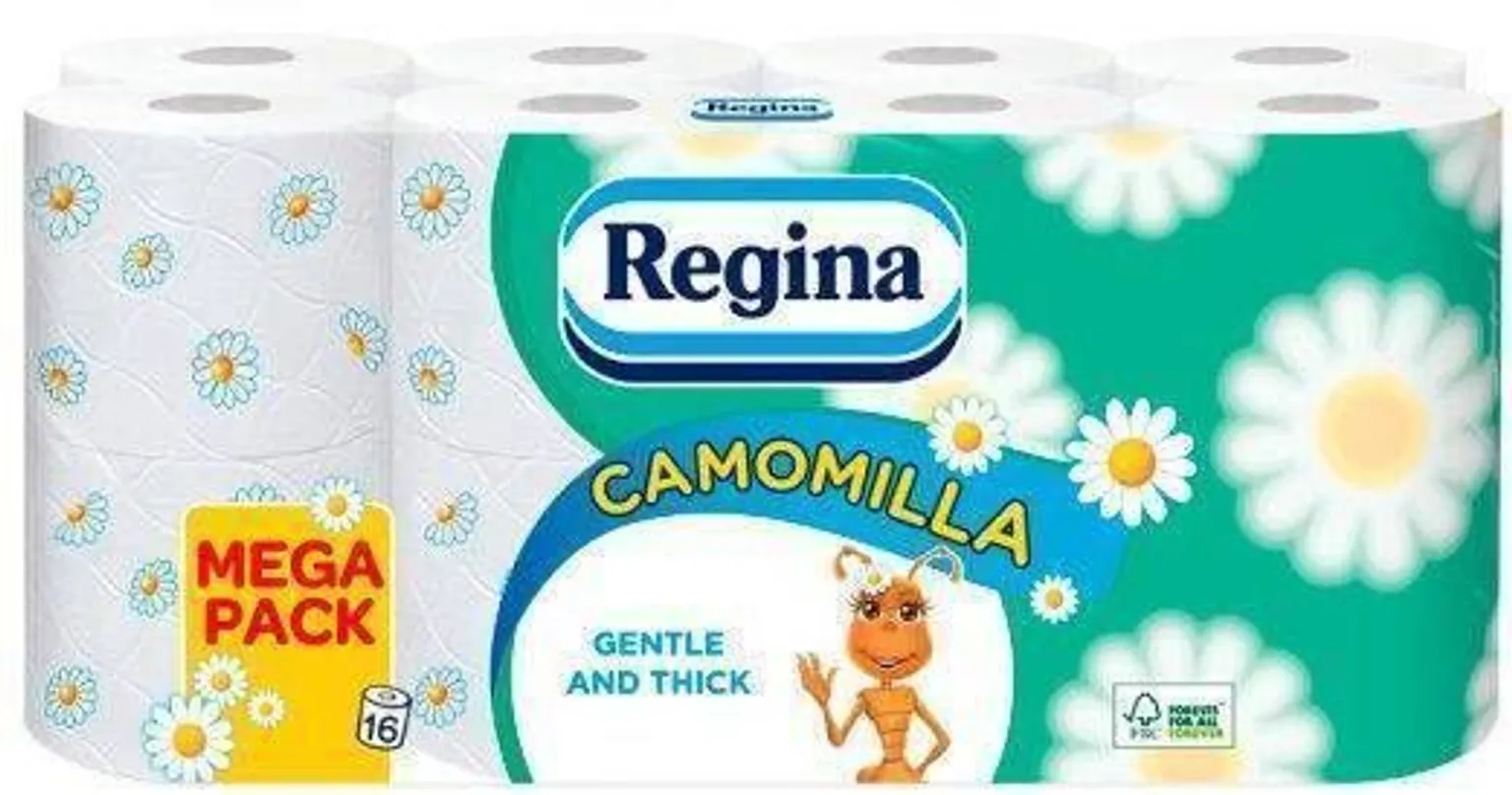 TUALETTPABER REGINA CAMOMILLE 16 RULLI 3-KIHILINE ÕRN KUMMEL