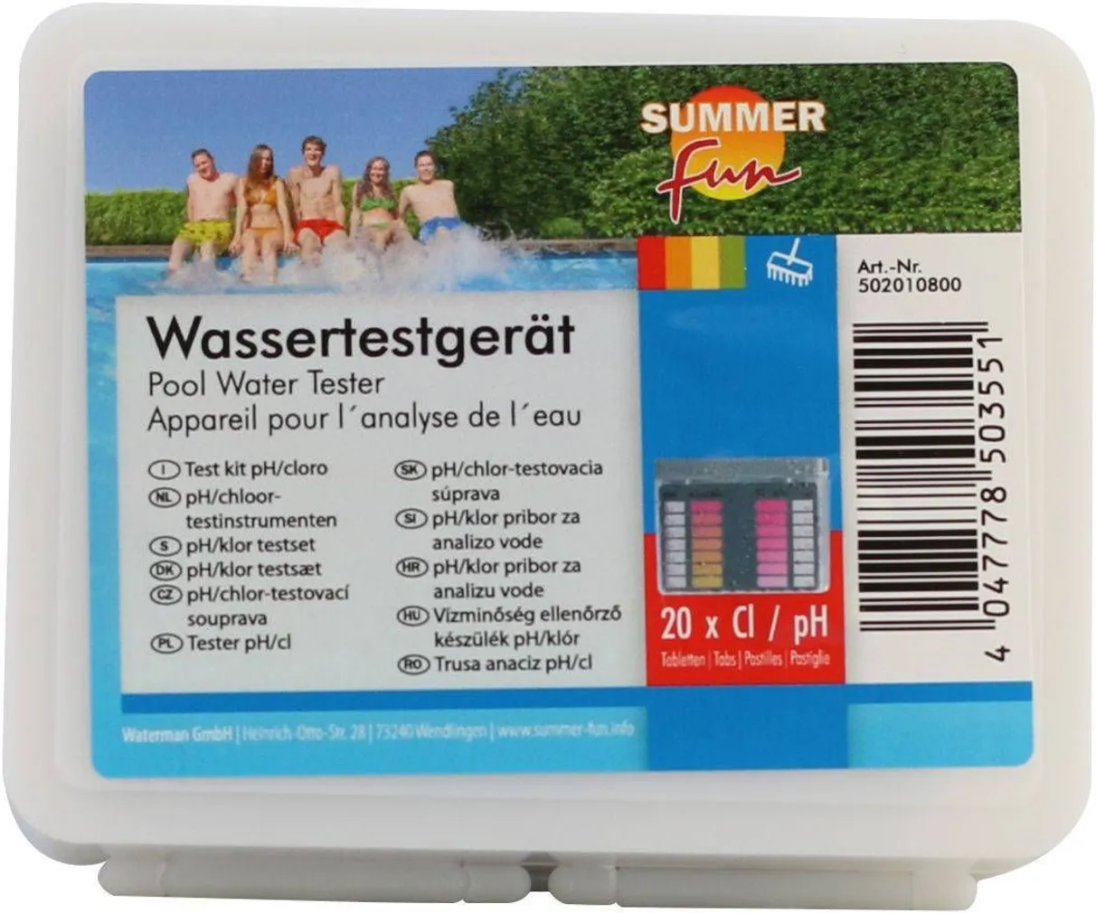 BASSEINIVEE TESTER HEISSNER 20 TABLETIGA KLOORI JA PH MÕÕTMISEKS