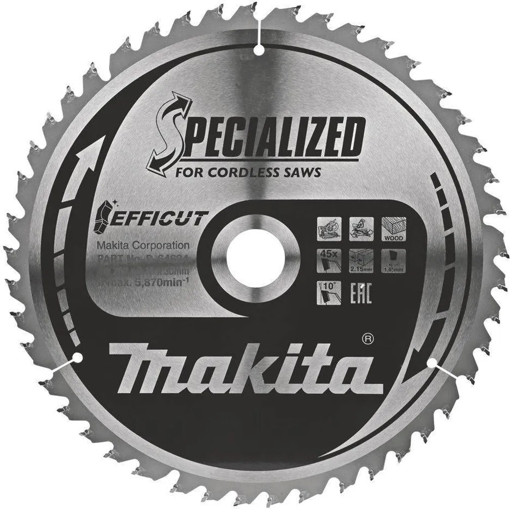 SAEKETAS MAKITA 260X30X2,15MM, T45 EFFICUT