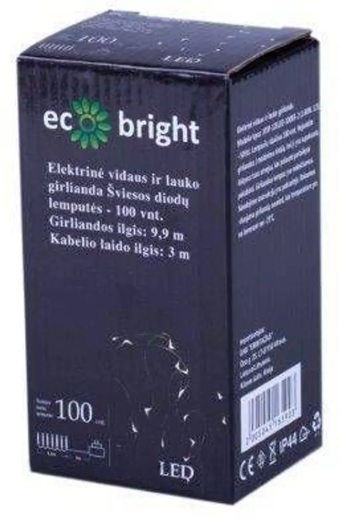 JÕULUVALGUSTUS ECO BRIGHT SISE 100LED, IP44 SOE VALGE 9,9M 