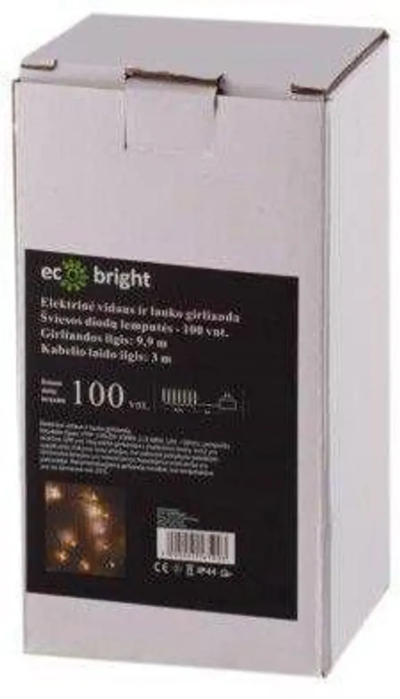 JÕULUVALGUSTUS ECO BRIGHT SISE 100LED, IP44 SOE VALGE 9,9M 