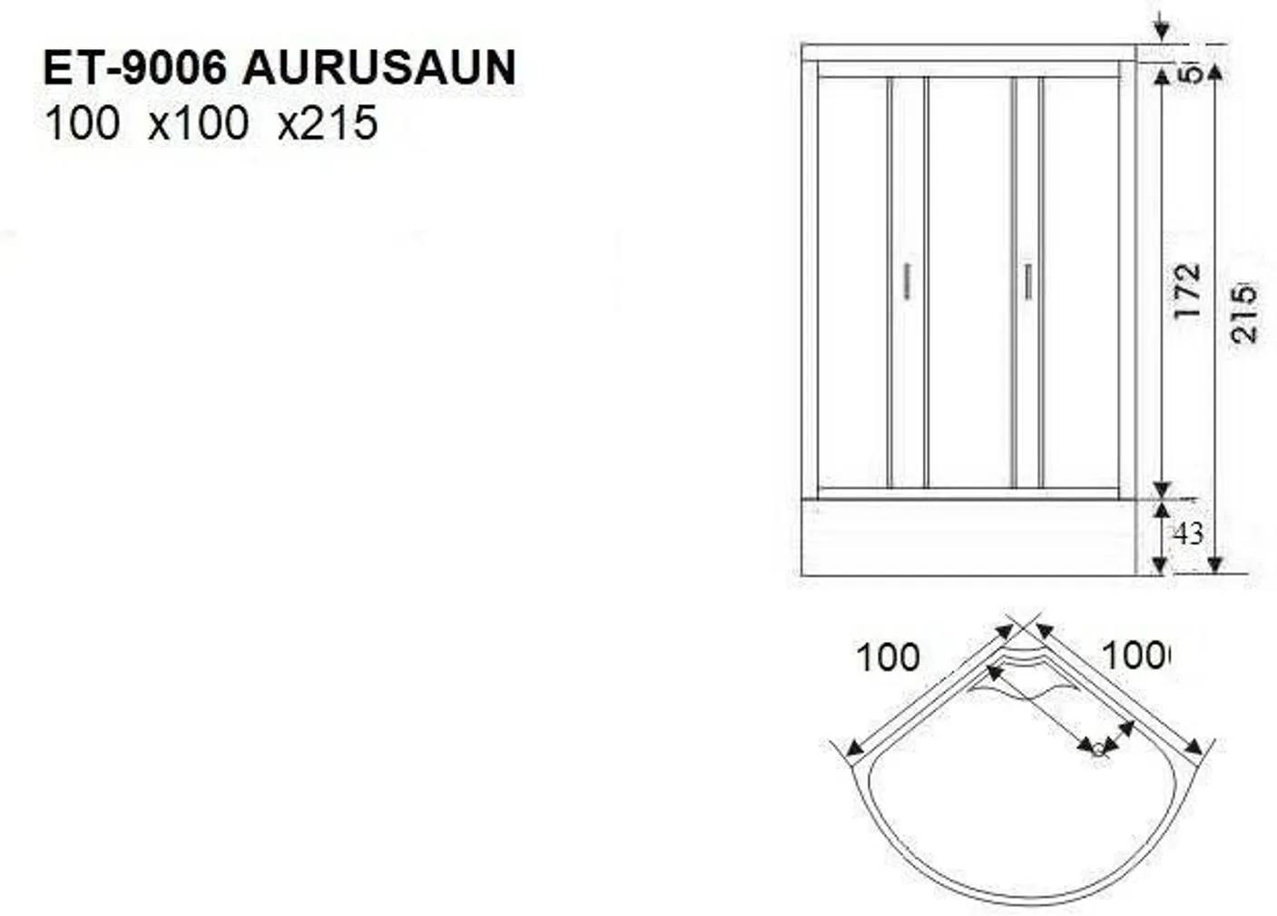 AURUSAUN CONSTAR ET-9006 100X100X43/215CM