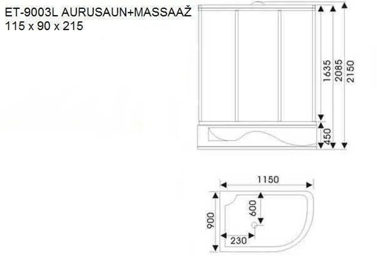 AURUSAUN CONSTAR ET-9003L 115X90X45/215CM VASAK