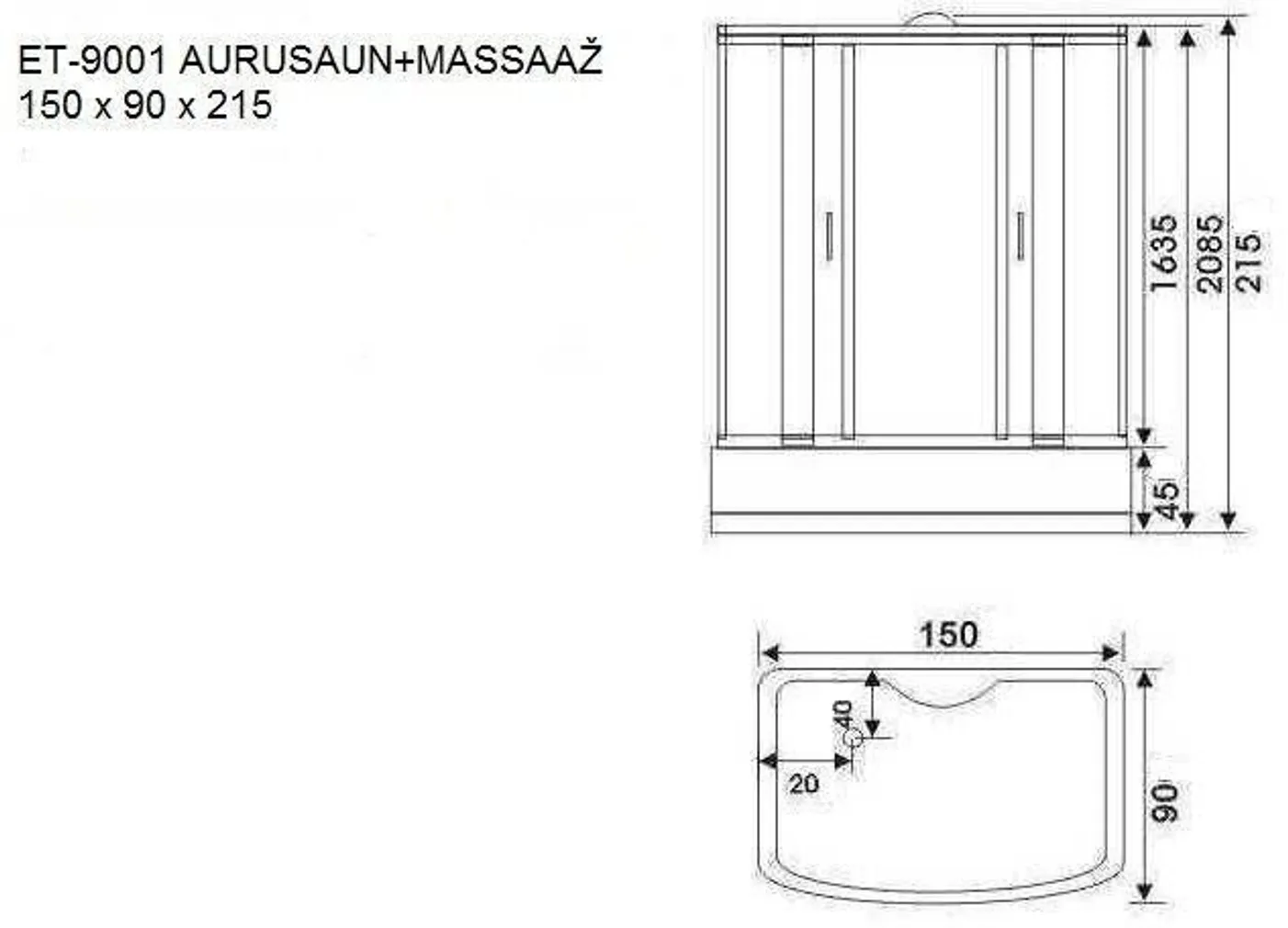 AURUSAUN CONSTAR ET-9001 150X90X48/215CM
