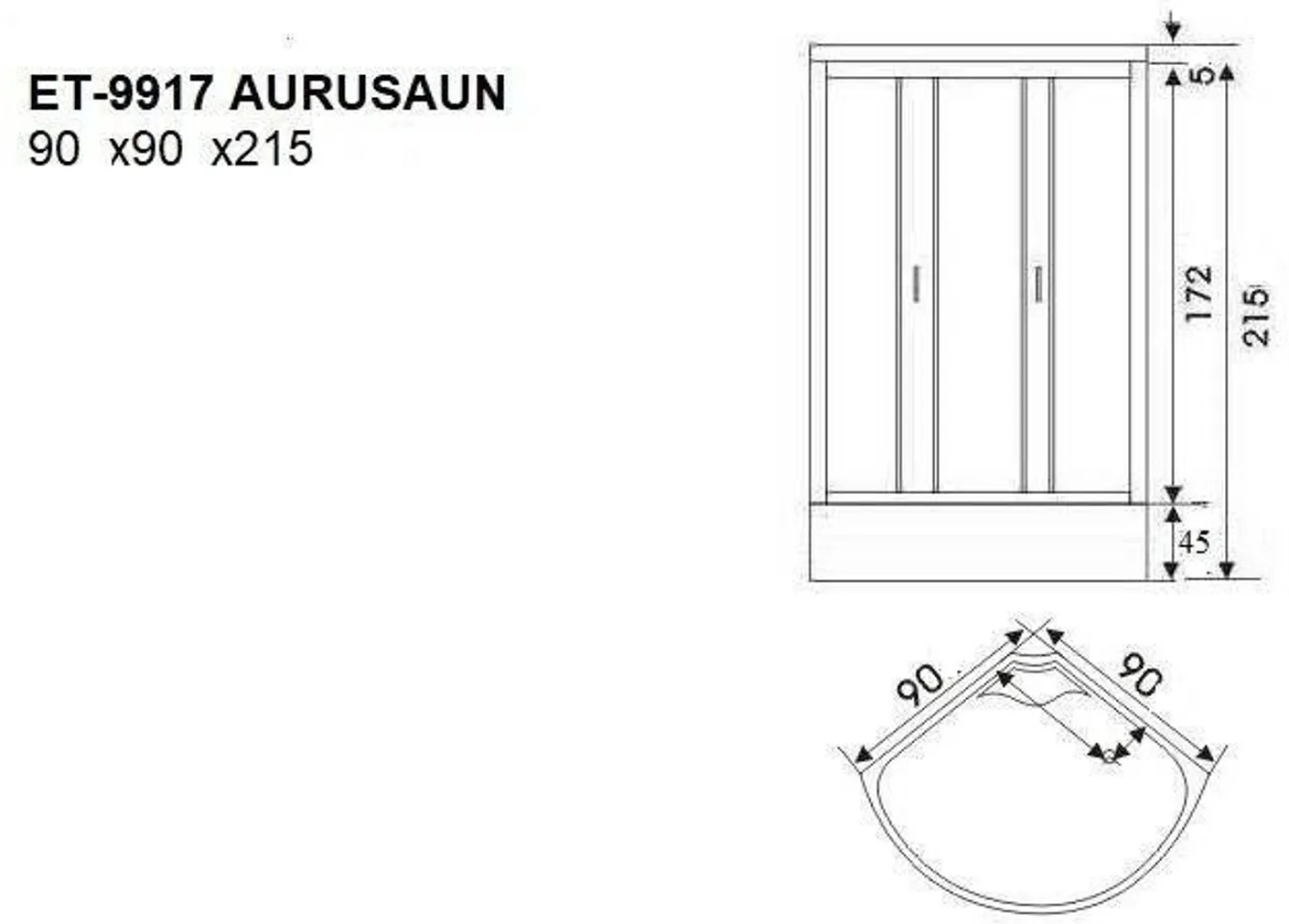 AURUSAUN CONSTAR ET-9917 90X90X45/215CM