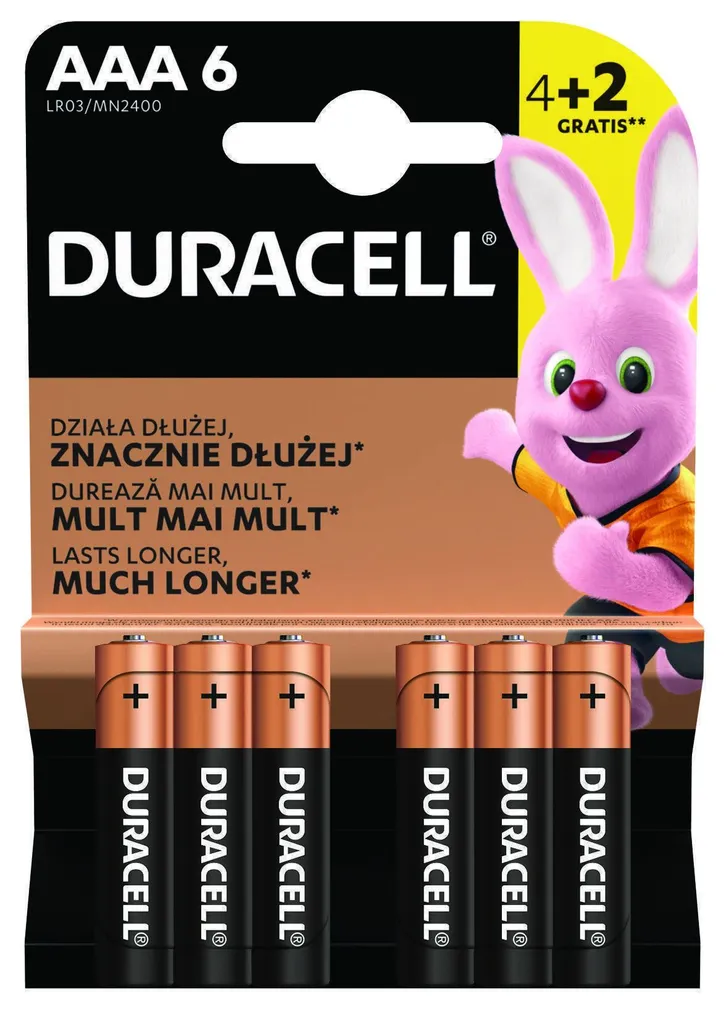 PATAREI DURACELL AAA/MN2400 4+2TK PAKIS 