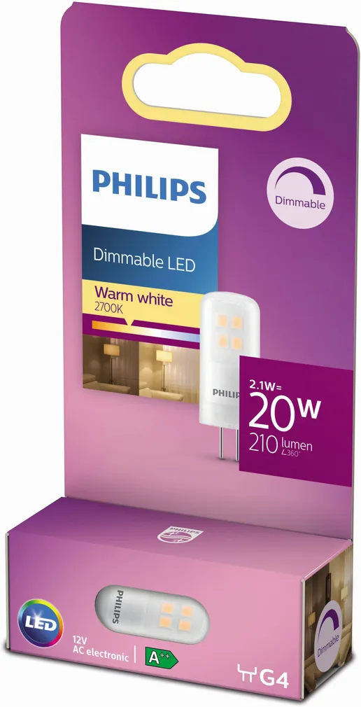 LED LAMP PHILIPS 2,1W G4 WW 12V TIMMITAV PHILIPS
