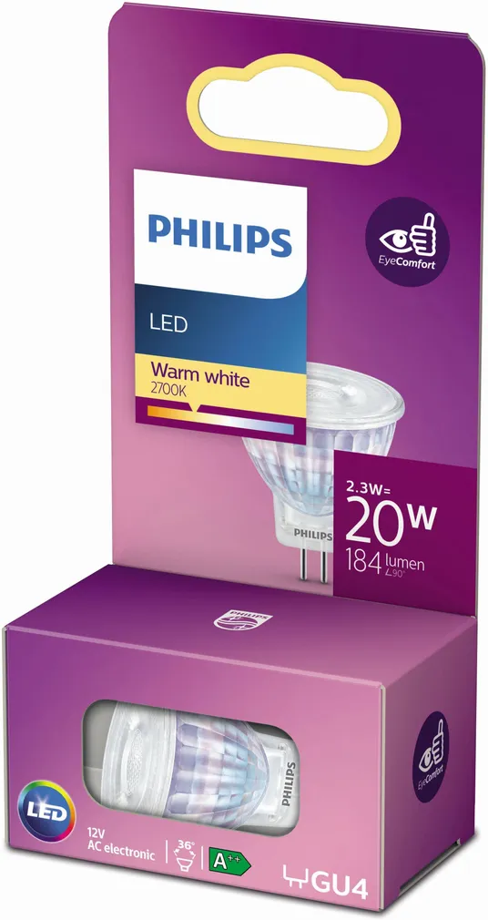 LED LAMP PHILIPS CLASSIC 2,3W MR11 GU4 2700K PHILIPS